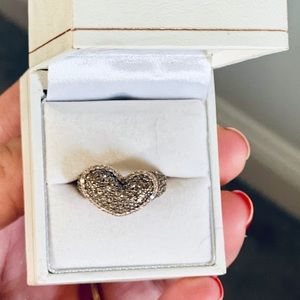 Rose gold ring w chocolate diamonds.